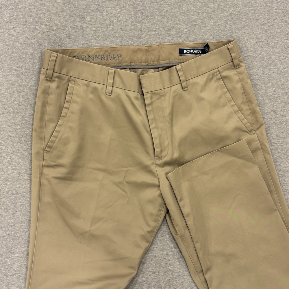 Bonobos Weekday Warrior Wednesday Slim Fit Pants Mens Size 33x30 (Fit 35x30) Tan